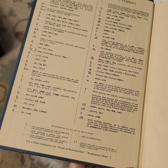 Vintage Webster's Seventh New Collegiate Dictionary Blue & Gold Hardcover 1967 - Picture 8 of 14